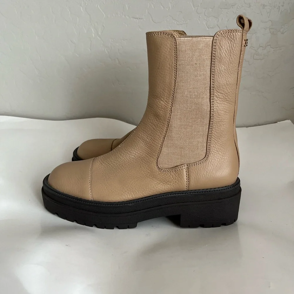 Sam Edelman Wellington Lug Sole Leather Chelsea Boots Tan 7.5 - Picture 3 of 8